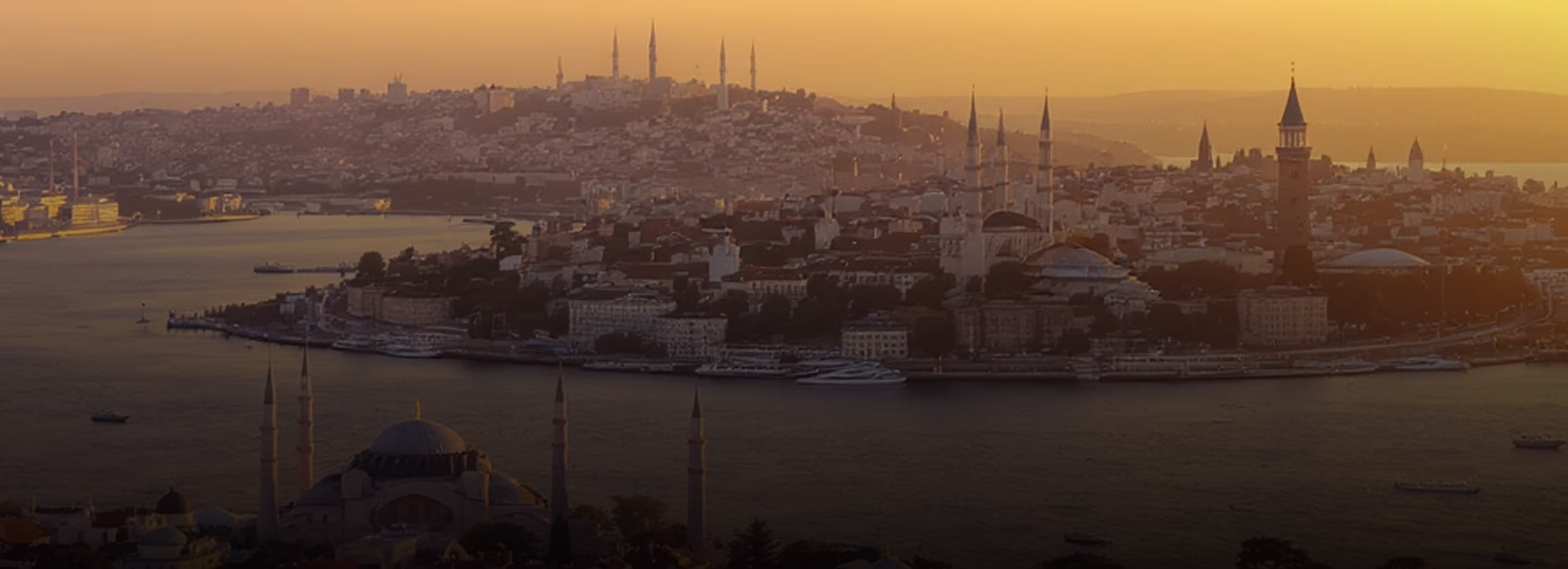 Istanbul skyline at sunset